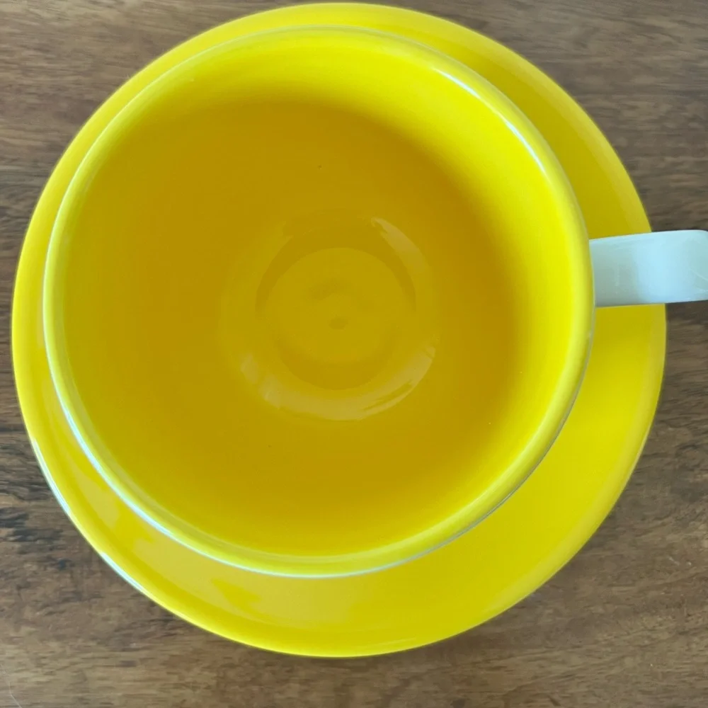 Crate & Barrel Oversized Breakfast Mug and Saucer Set